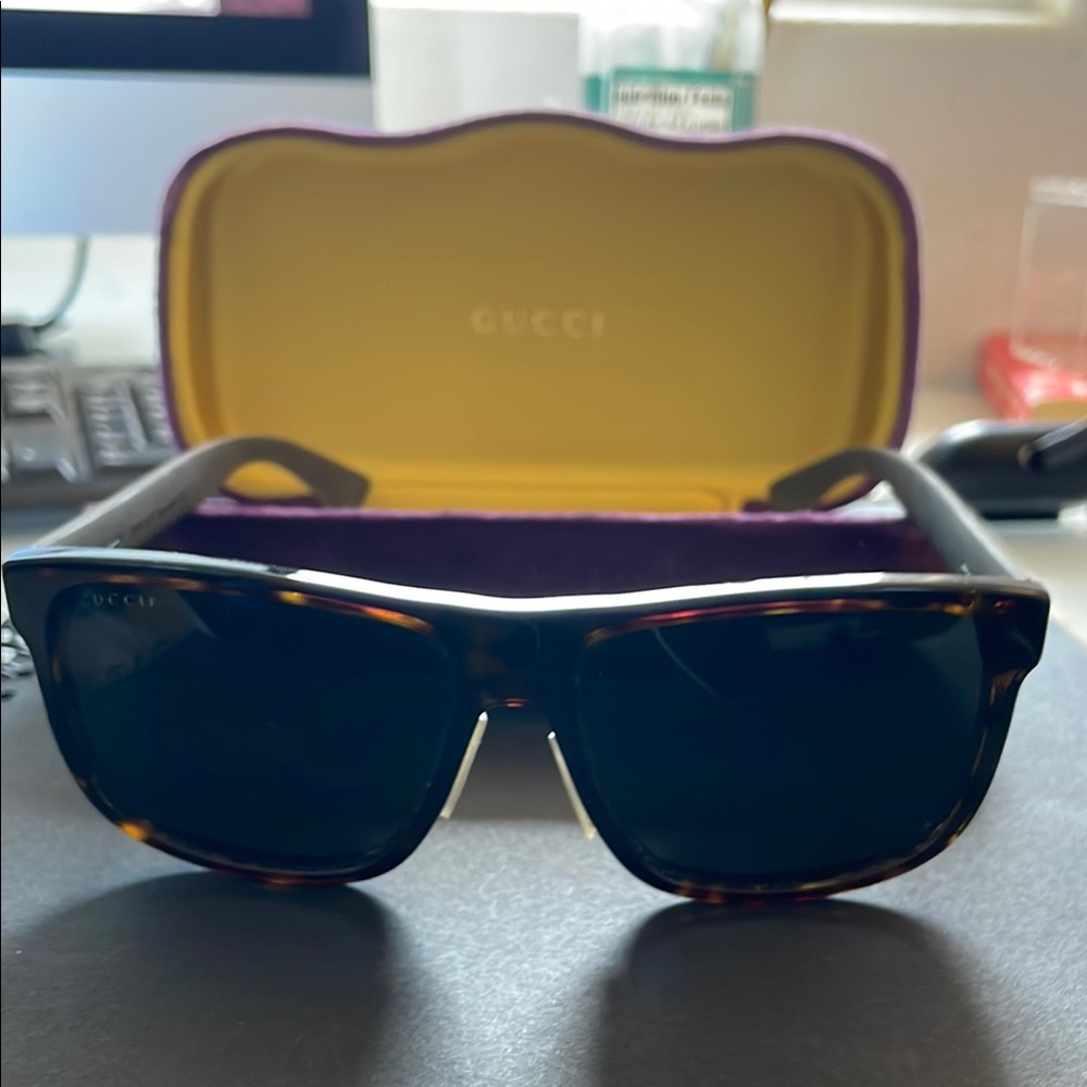 Gucci GG0010S 003 Havana Polarized Sunglasses